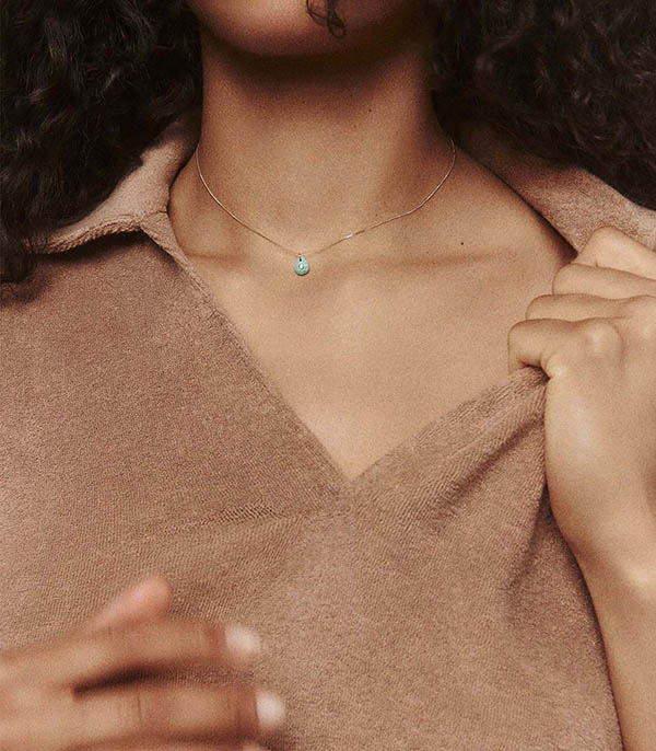 Collier ras de cou Orso Turquoise Pascale Monvoisin