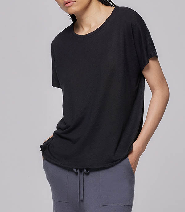 Tee-shirt à manches courtes Noir Majestic Filatures