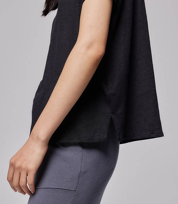 Tee-shirt à manches courtes Noir Majestic Filatures