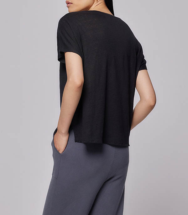 Tee-shirt à manches courtes Noir Majestic Filatures