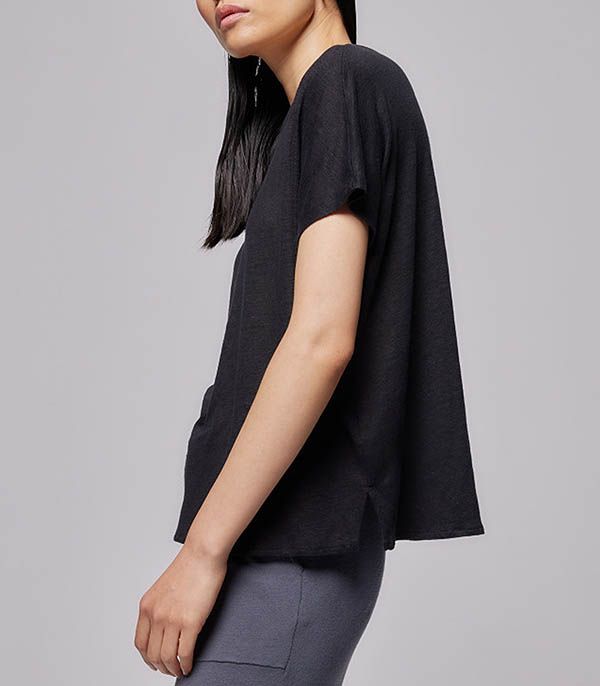 Tee-shirt à manches courtes Noir Majestic Filatures