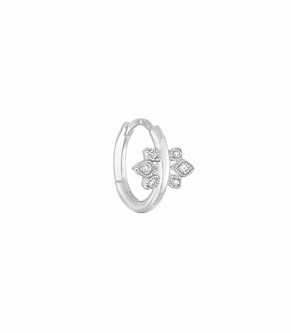 Mini créole Nude Or blanc et Diamants Stone Paris