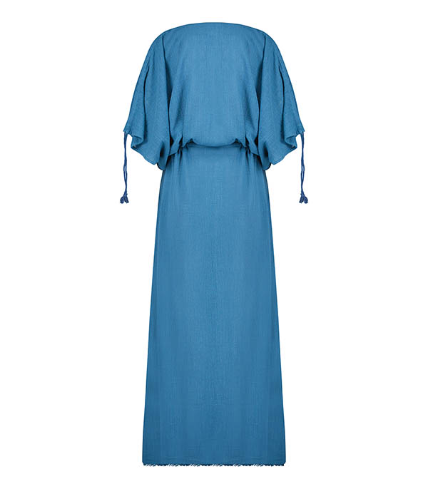 Robe longue Alexandrie Pétrole Maison Saint Julien