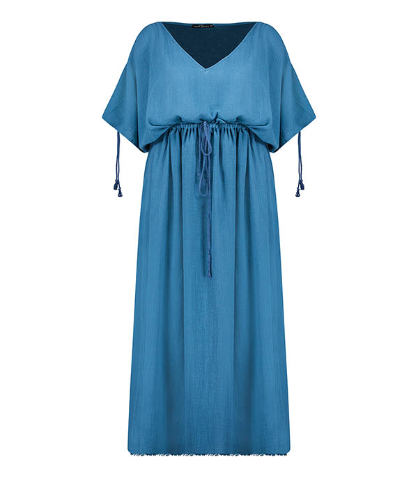 Robe longue Alexandrie Pétrole Maison Saint Julien