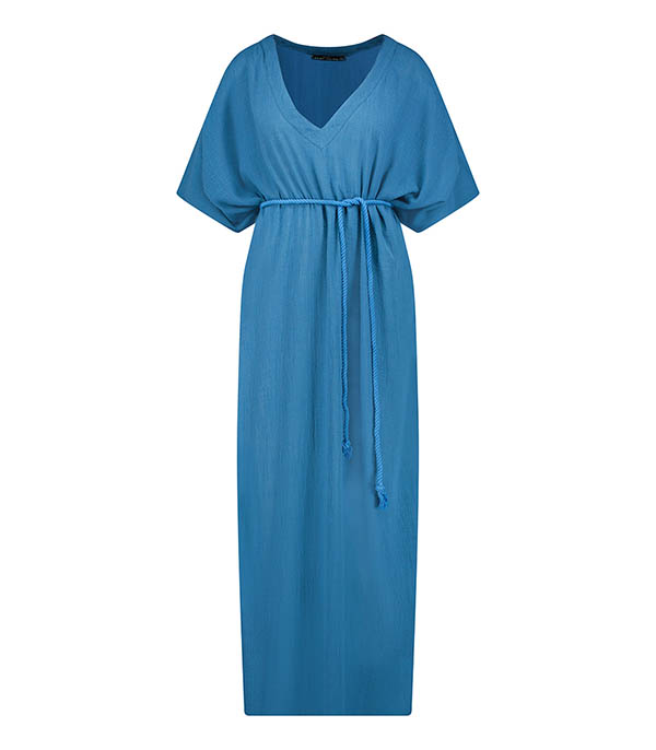 Robe kaftan Palma de Mallorca Pétrole Maison Saint Julien - Taille S/M