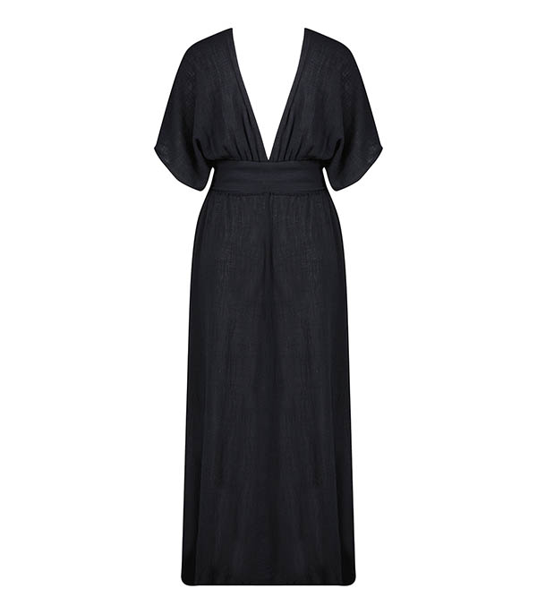 Robe longue Empire Black Maison Saint Julien
