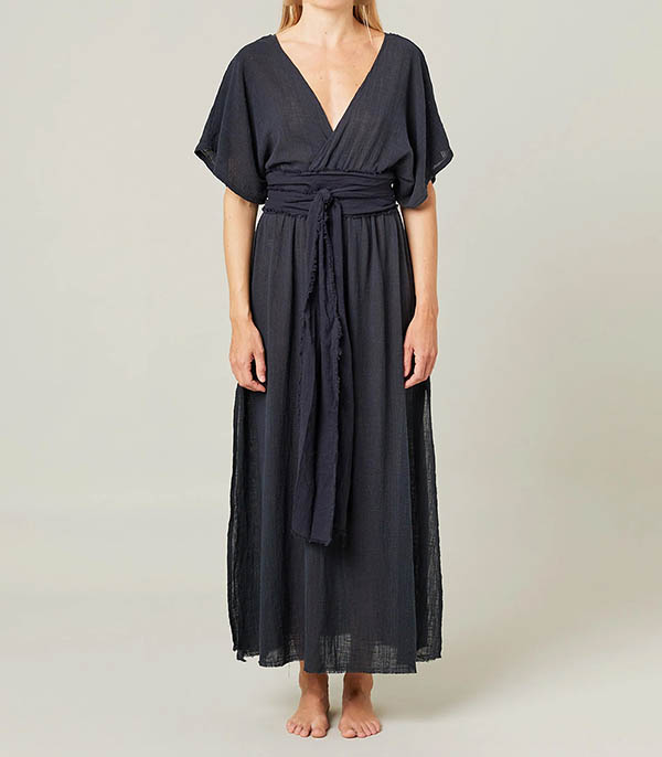 Robe longue Empire Black Maison Saint Julien