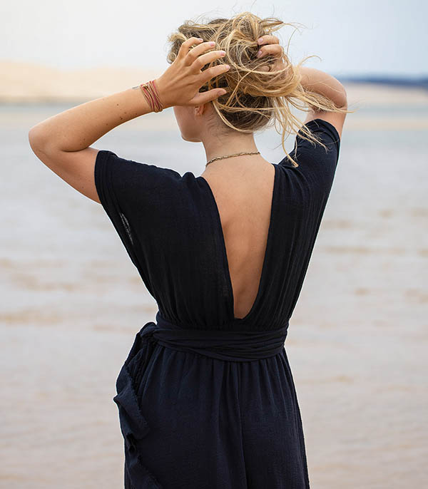 Robe longue Empire Black Maison Saint Julien