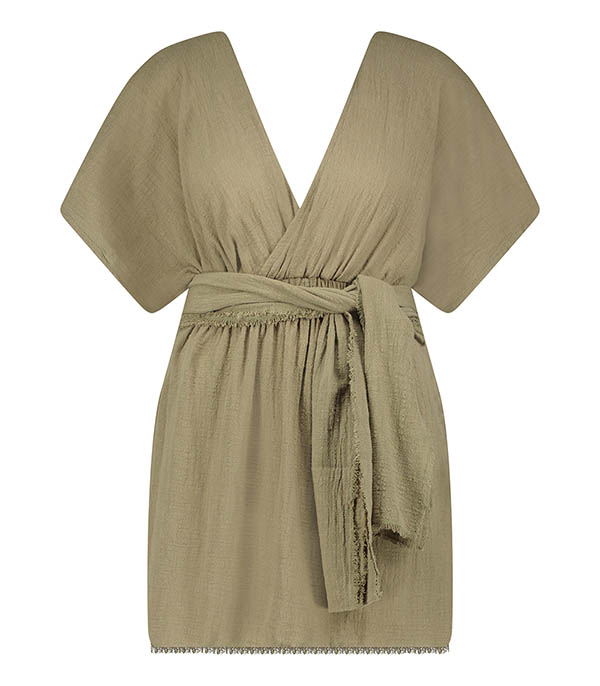Robe courte Empire Khaki Maison Saint Julien