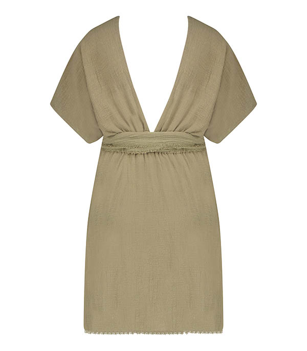 Robe courte Empire Khaki Maison Saint Julien