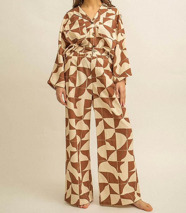 Pantalon Tamara Imprimé Seventies La Treille Maison Ensoleillée