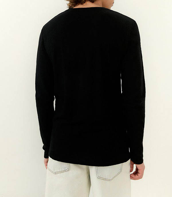 Tee-shirt à manches longues homme Bysapick Noir American Vintage