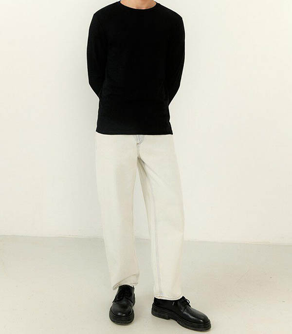 Tee-shirt à manches longues homme Bysapick Noir American Vintage