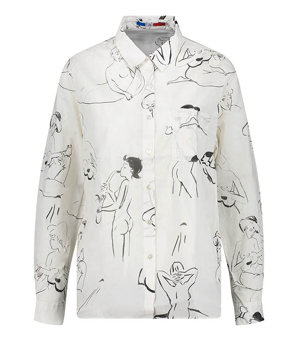 Chemise Esquisse Noire et Blanche G.Kero - Taille XS