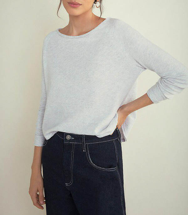 Tee-shirt Sonoma manches longues Arctique Chiné American Vintage