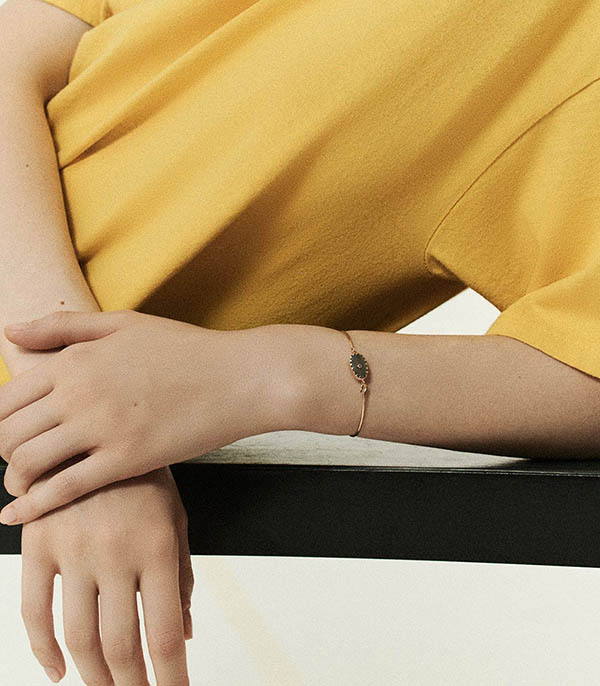  Bracelet Jonc Or Jaune Orso Turquoise Pascale Monvoisin