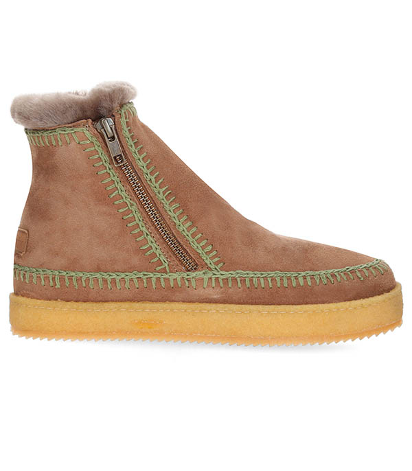 Boots Setsu Crochet Crepe Suede Camel/Khaki laidback london - Taille 36