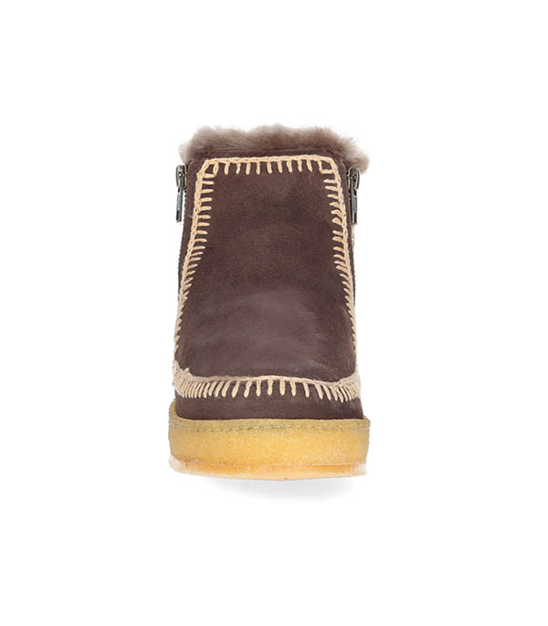 Boots Setsu Crochet Crepe Suede Chocolat/Beige laidback london