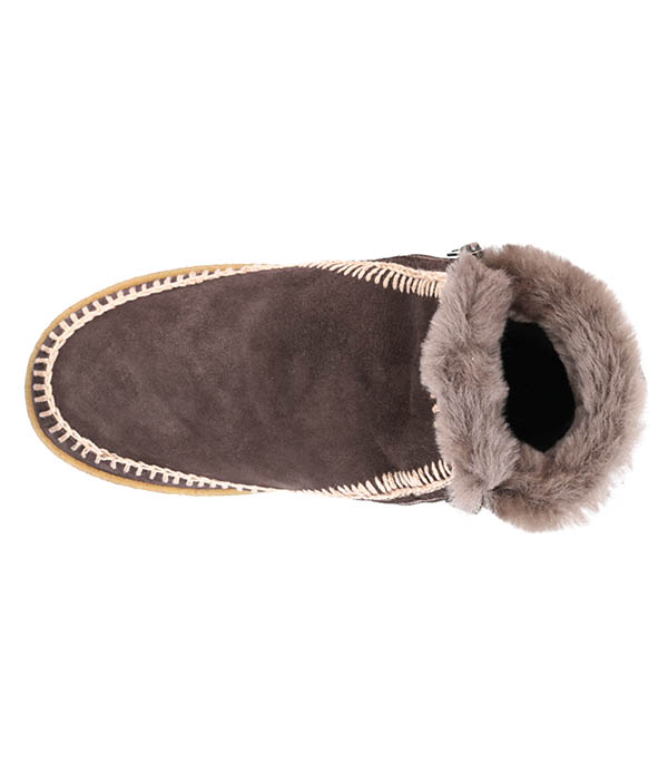 Boots Setsu Crochet Crepe Suede Chocolat/Beige laidback london