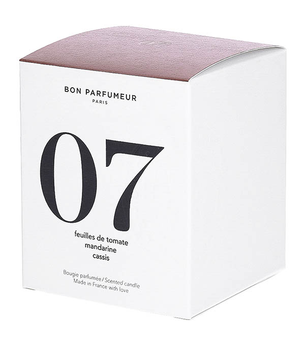 Bougie parfumée 07 Feuilles de Tomate, Mandarine et Cassis Bon Parfumeur