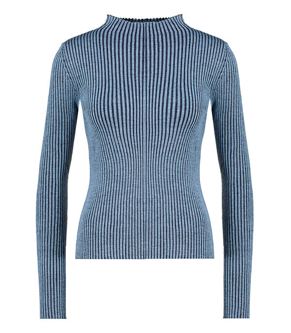 Pull côtelé Lupetto Vanise Bleu Roberto Collina - Taille S