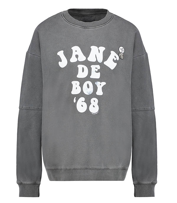Sweat-shirt Roller Jane de boy '68 Pepper/Blanc Newtone