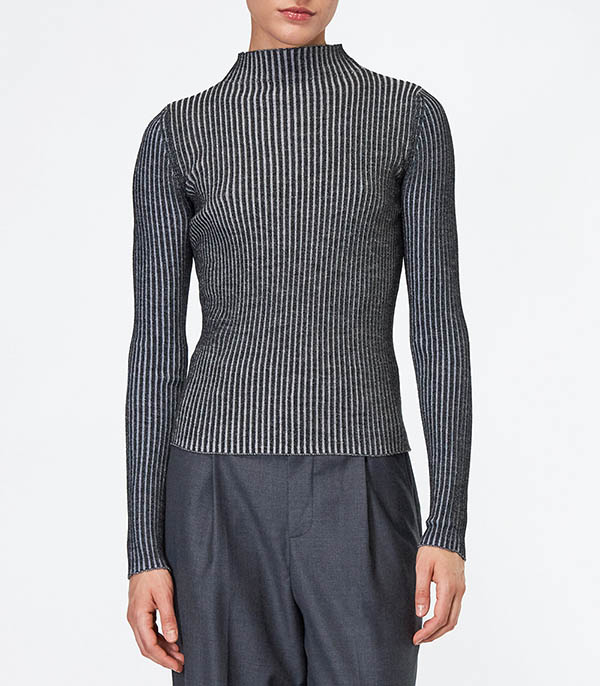 Pull côtelé Lupetto Vanise Gris Roberto Collina