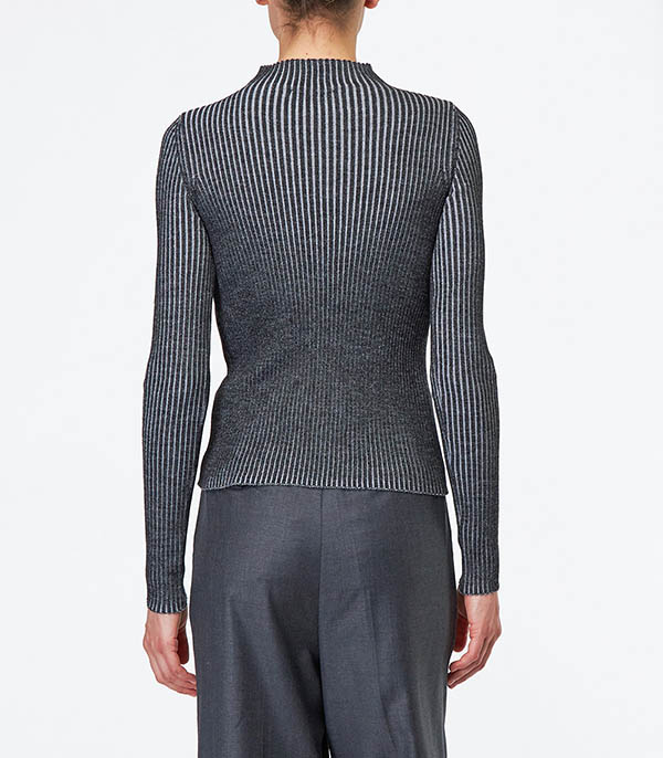 Pull côtelé Lupetto Vanise Gris Roberto Collina