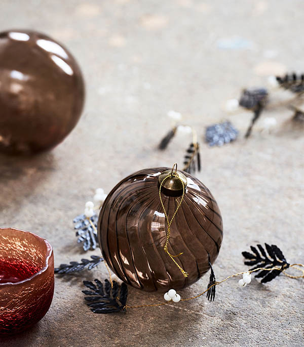 Set de 4 Boules de Noël Fluted et Ambre House Doctor