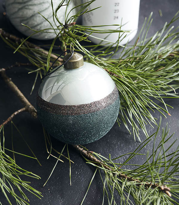 Set de 6 Boules de Noël Stripe Vert House Doctor