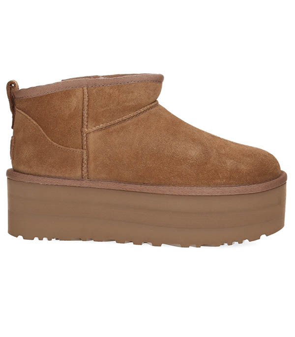Bottines Classic Ultra Mini Plateforme Daim Chestnut UGG® - Taille 40