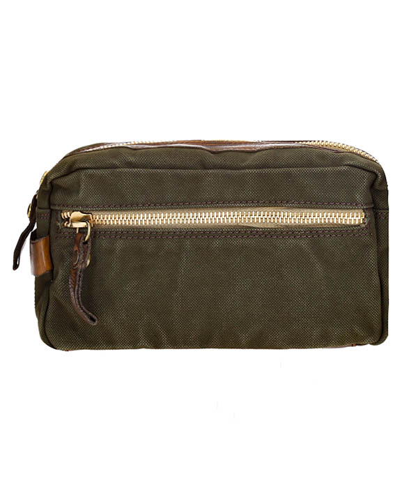 Trousse de toilette Carcoat Canvas Militaire Campomaggi