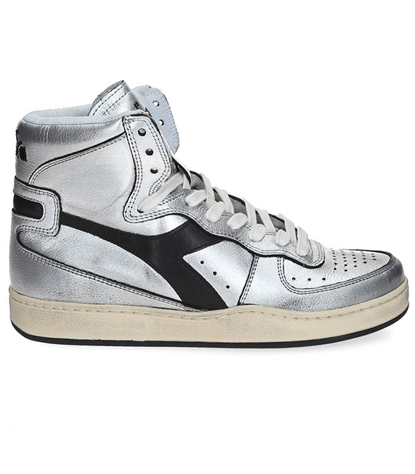 Baskets MI Silver Used Argento/Nero Diadora