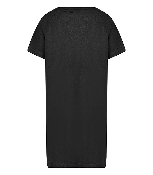 Robe Tee-shirt Col rond Noir chiné Majestic Filatures