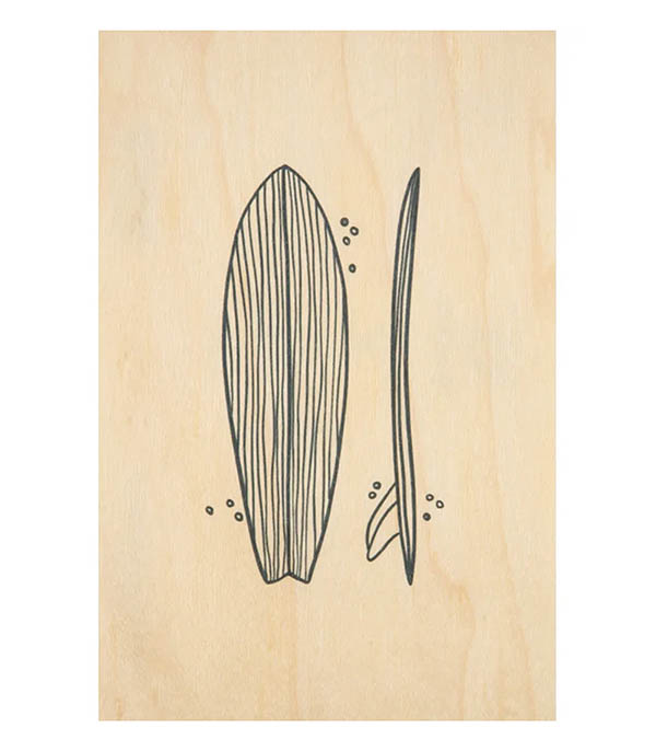 Carte postale en bois Surfboards Woodhi