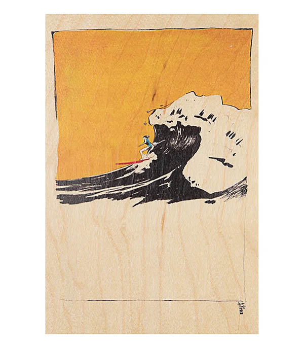 Carte postale en bois Ride Catch Woodhi