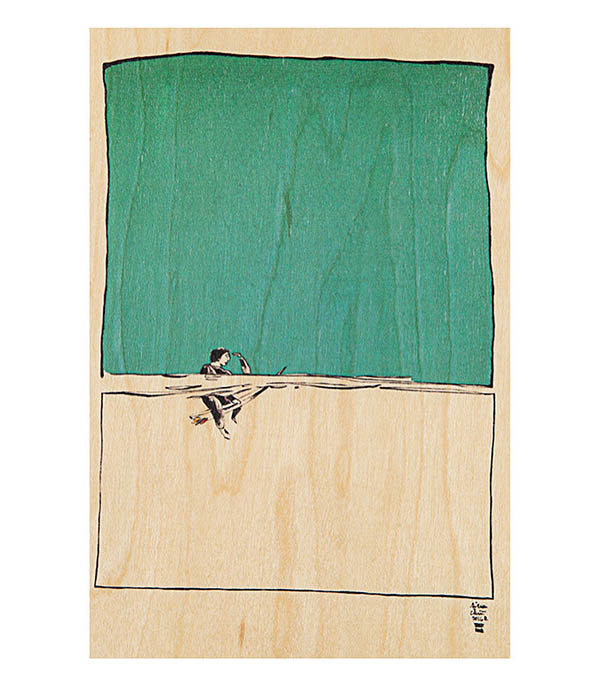 Carte postale en bois Ride Wait Woodhi