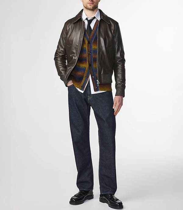 Veste homme en Cuir Florian Demitasse NN07