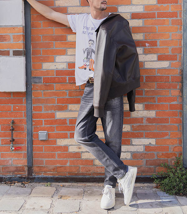 Veste homme en Cuir Florian Demitasse NN07