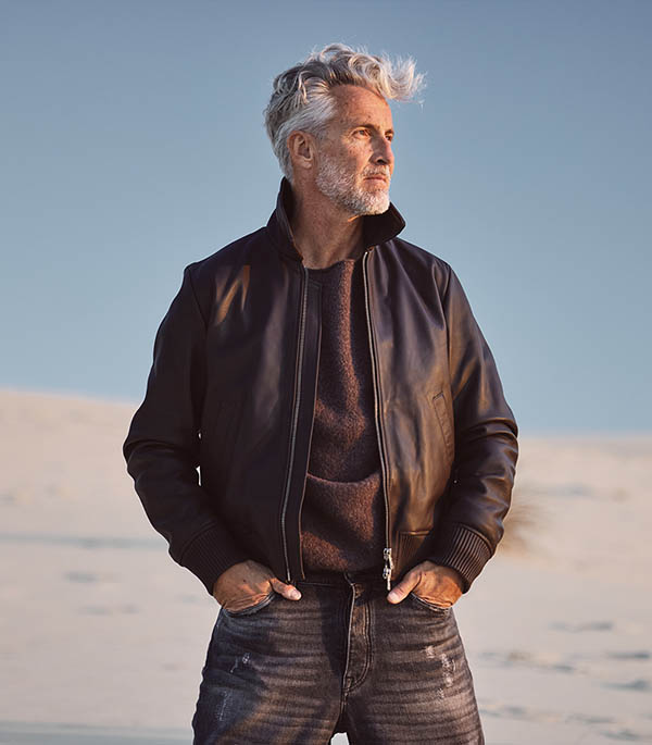 Veste homme en Cuir Florian Demitasse NN07