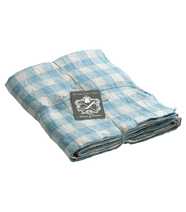 Nappe Bourdon Toile Vintage Vichy 170 x 170 cm Nuage Maison de Vacances