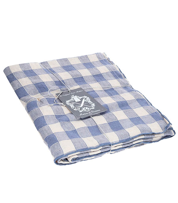 Nappe Bourdon Toile Vintage Vichy 170 x 240 cm Maison de Vacances