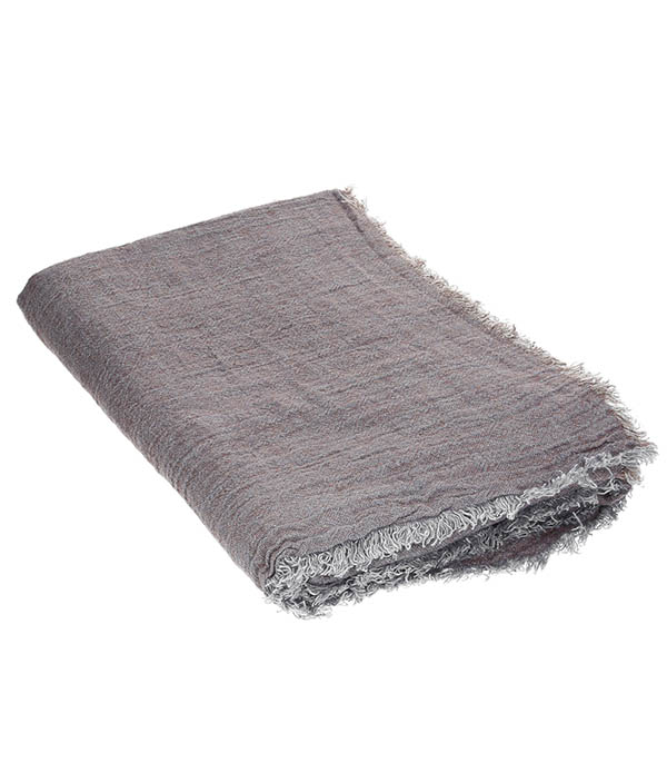 Plaid vice versa Frangé Crépon de Lin Lavé 160 x 250 cm  Maison de Vacances