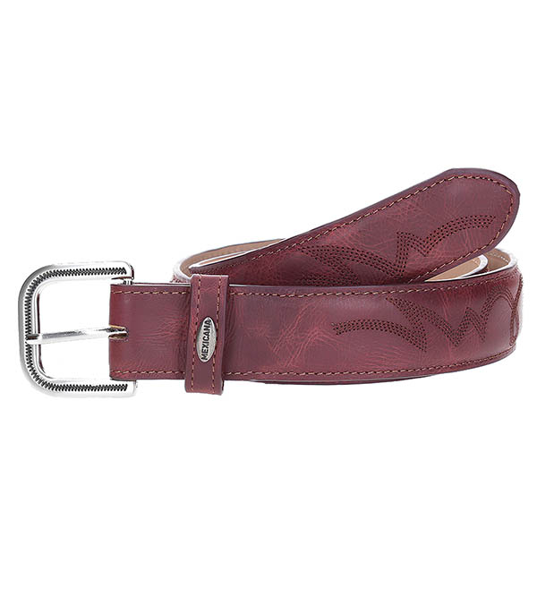 Ceinture en Cuir Fury Cherry Red Mexicana