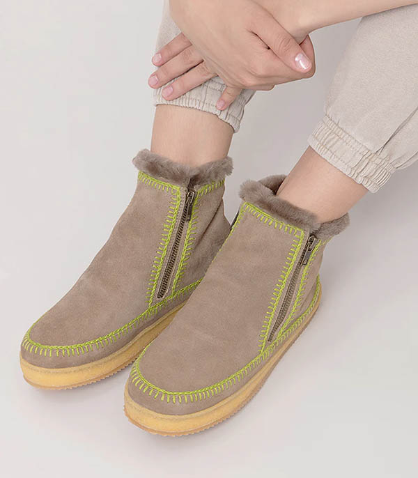 Boots Setsu Crochet Otter Suede Lime laidback london