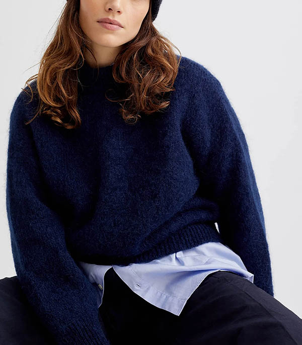 Pull Mohair Jane Navy Blue Surprise Paris