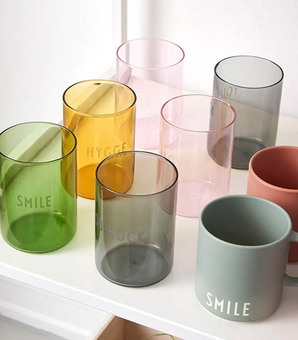 Verre Favorite Drinking Glass Hygge Yellow Design Letters