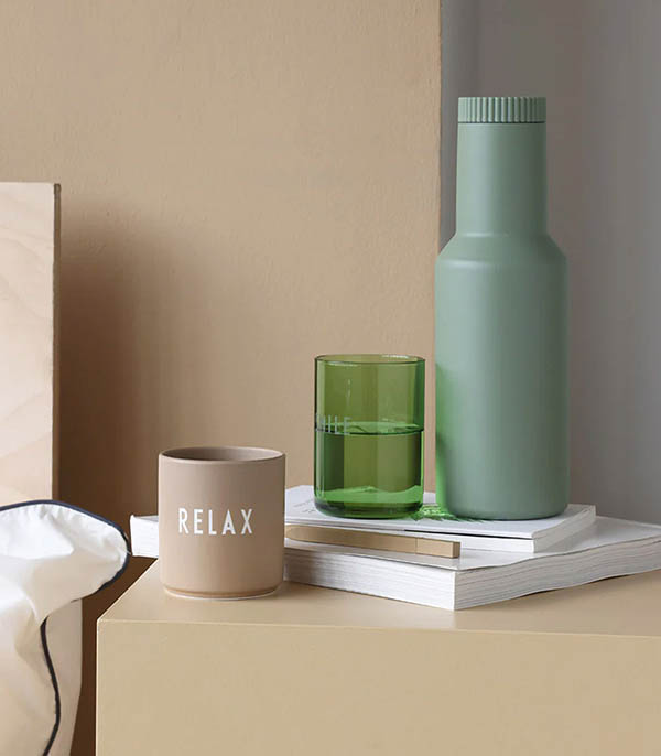 Verre Favorite Drinking Glass Smile Green Design Letters