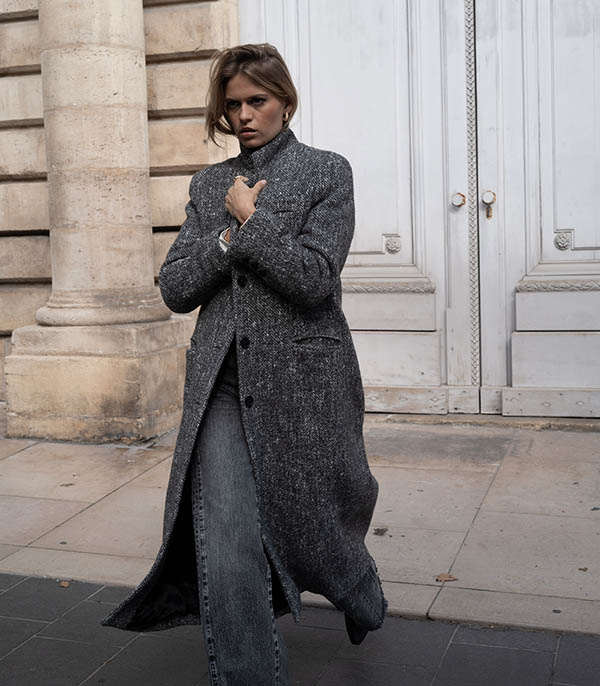 Manteau en laine Baby Alpaga Marlene Grey Mii