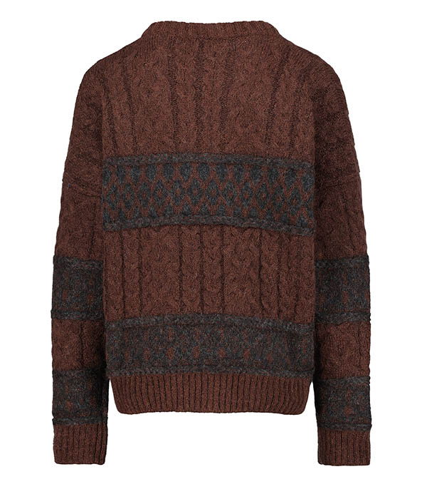 Pull Col rond Norway Prune Dark Grey Bsbee